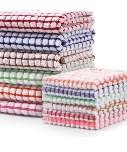 AOTBAT Kitchen Towels and Dishcloths Set - Bulk, 16x25 & 12x12 - Set of 12"