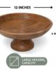 Folkulture wooden fruit bowl - Rustic decorative wooden pedestal fruit bowl for kitchen