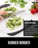 gorilla grip durable kitchen cutting board set of 3, Easy Grip Handle Border, Black