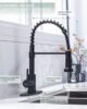 WEWE Kitchen Faucets with Pull Down Sprayer: Matte Black Industrial Design