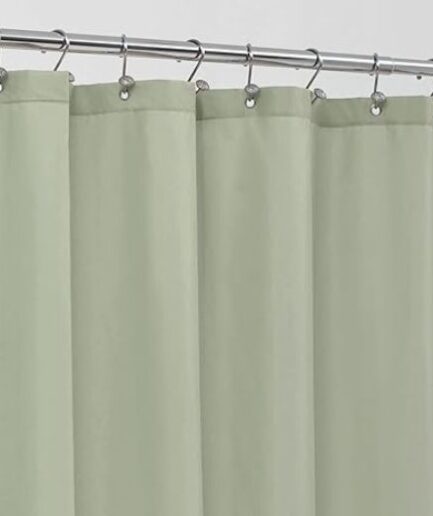 ALYVIA SPRING Sage Green Fabric Shower Curtain Liner Waterproof, Lightweight