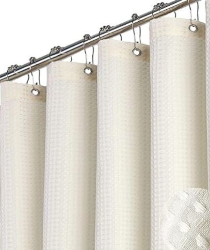 dynamene ivory fabric shower curtain