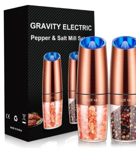 gravity electric pepper and salt grinder set