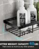 Moforoco Shower Caddy Shelf Organizer Rack Self-Adhesive Black Bathroom Shelves