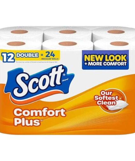 Scott ComfortPlus Toilet Paper 12 Double Rolls, Septic-Safe Tissue