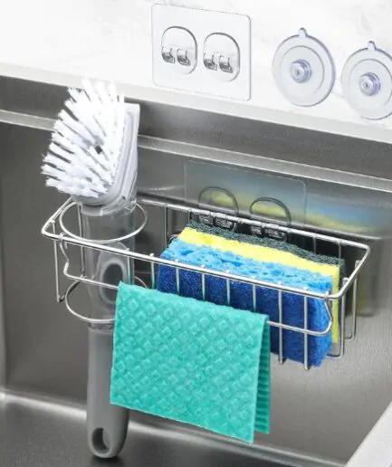 3-In-1 sponge holder for kitchen - Hanging Sink Caddy Organizer Rack