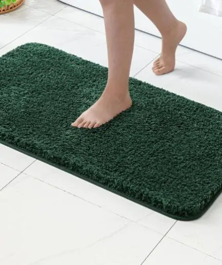 MIULEE Dark Green Bathroom Rugs Set