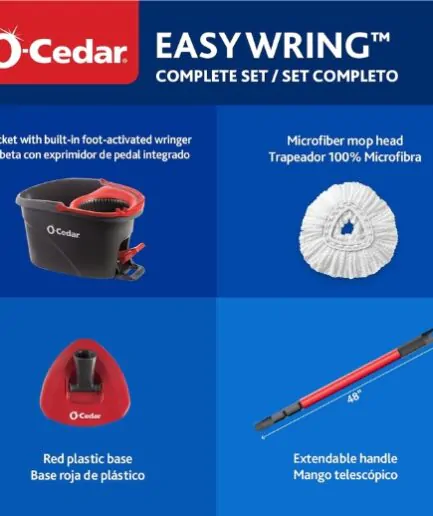 O-Cedar EasyWring Microfiber Spin Mop - Bucket Floor Cleaning System